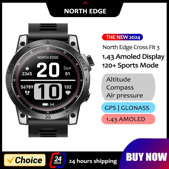 NORTH EDGE 2025 GPS Smartwatch – Sport & Outdoor Watch for Men