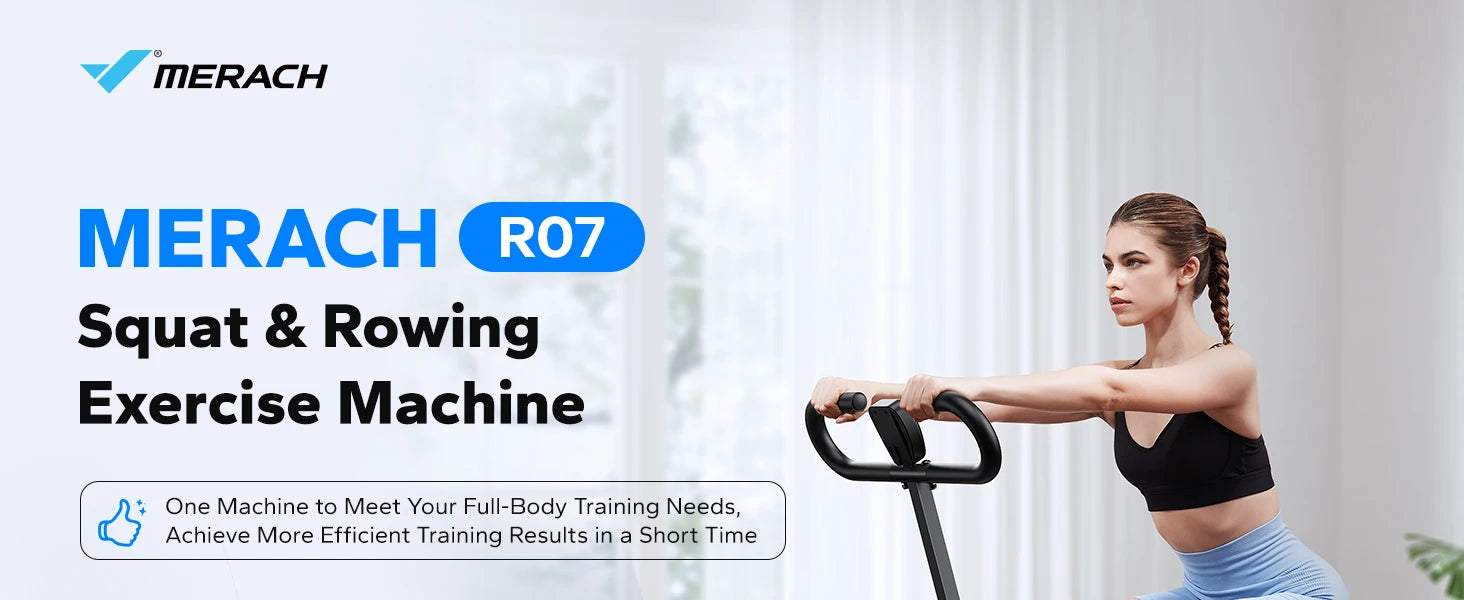 MERACH 2-in-1 Squat & Rowing Machine