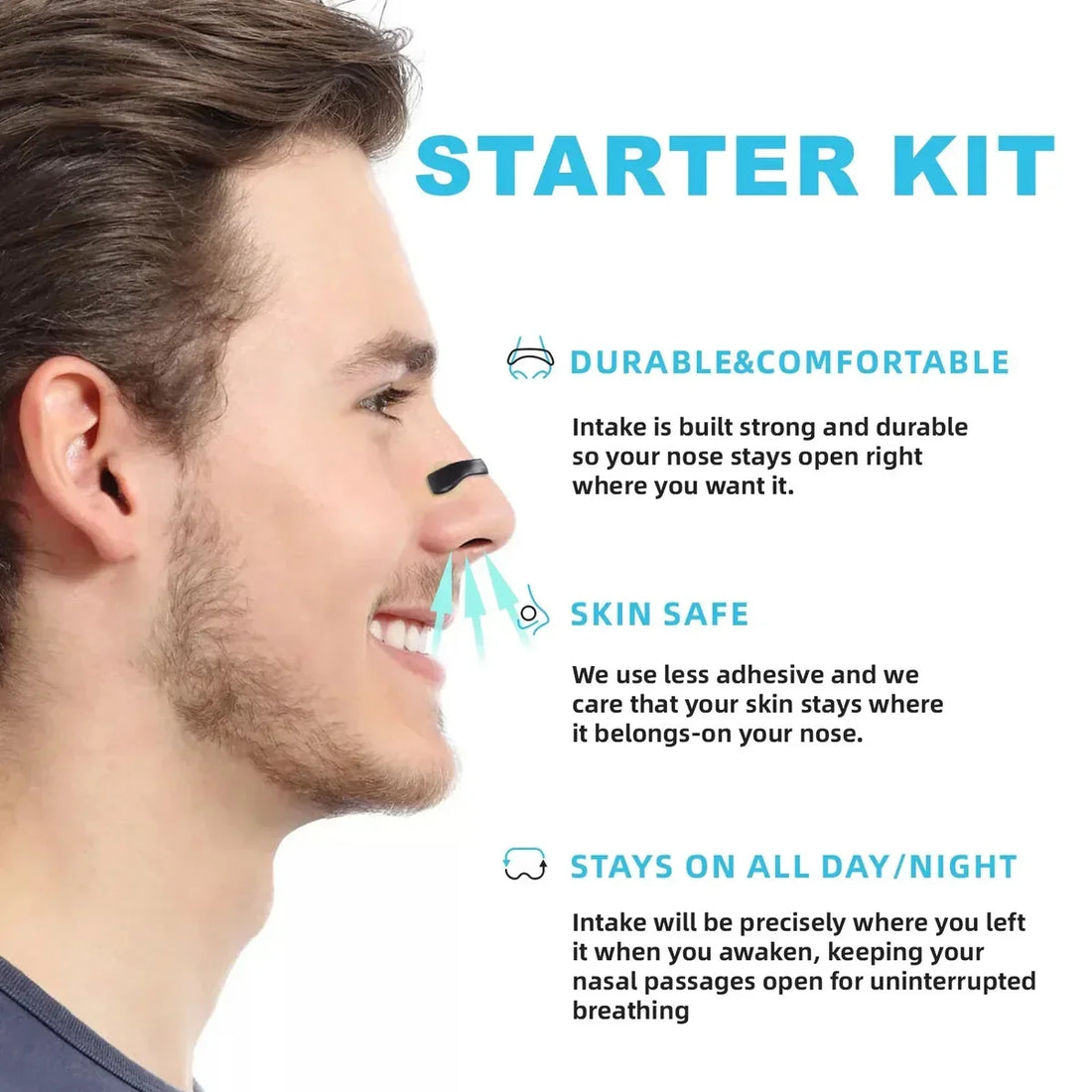 External Magnetic Nose Strips – Anti-Snoring Sleep Aid (4 Sizes)