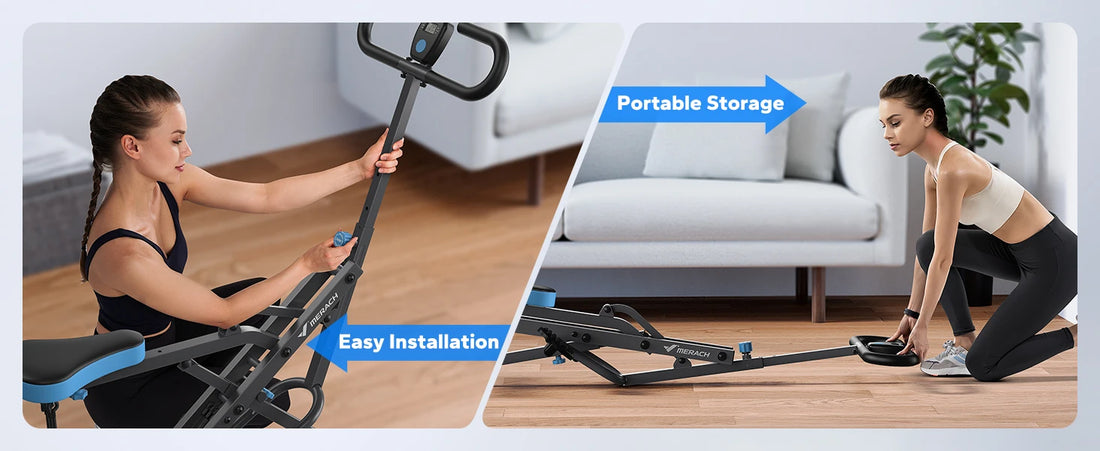 MERACH 2-in-1 Squat & Rowing Machine