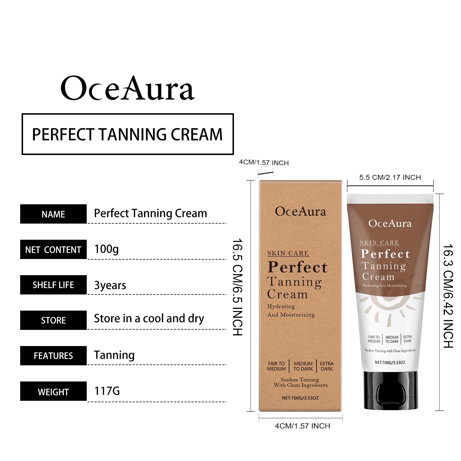 Oceaura 100g Sunless Tanning Cream