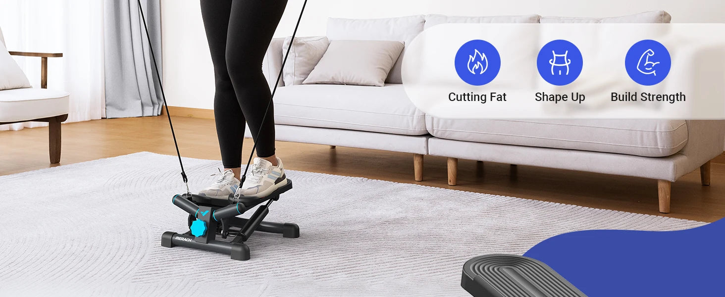 MERACH Mini Twist Stepper – 330LBS Capacity with Resistance Bands
