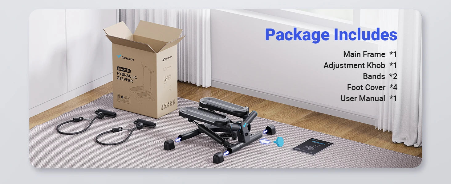 MERACH Mini Twist Stepper – 330LBS Capacity with Resistance Bands