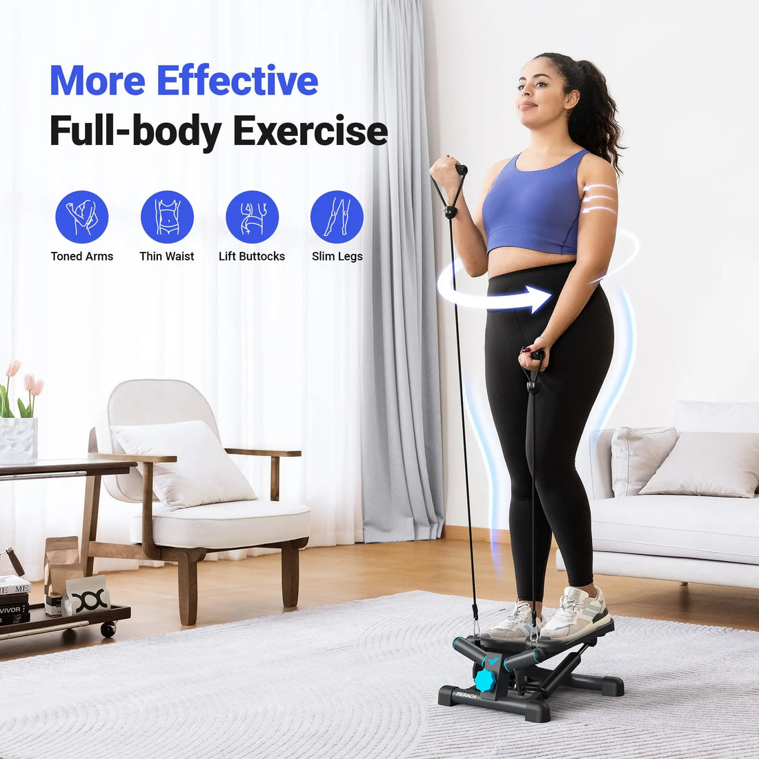 MERACH Mini Twist Stepper – 330LBS Capacity with Resistance Bands