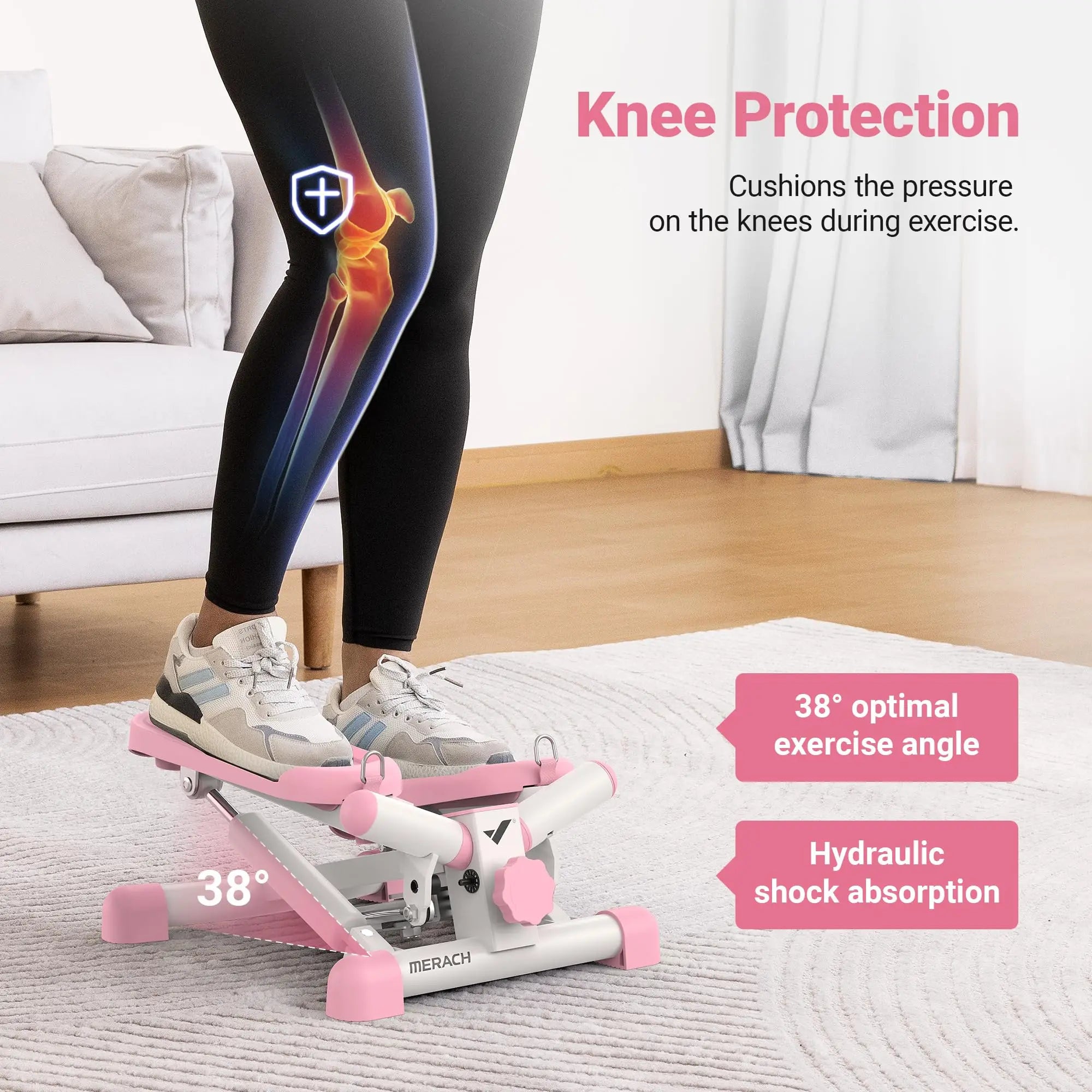 MERACH Mini Twist Stepper – 330LBS Capacity with Resistance Bands