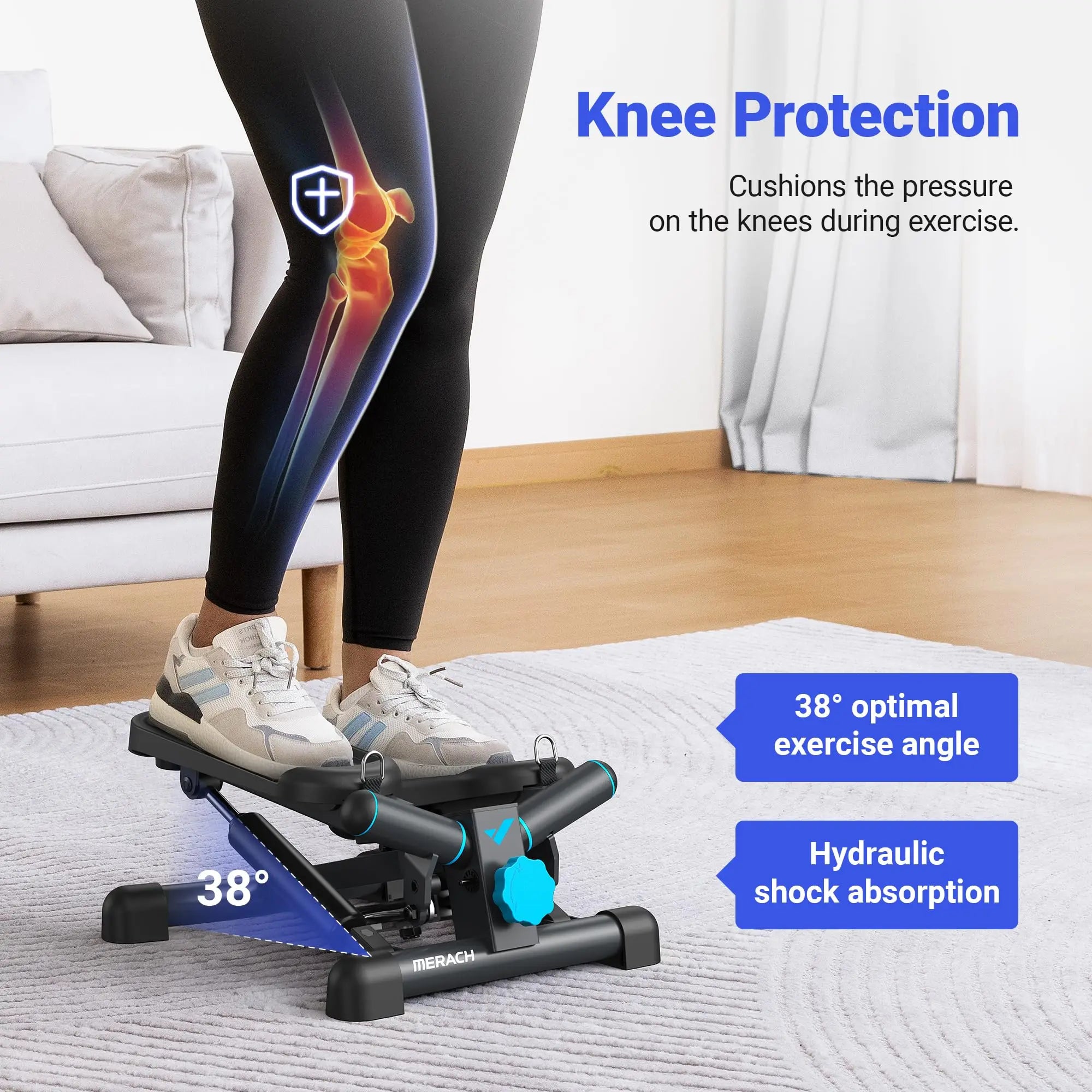 MERACH Mini Twist Stepper – 330LBS Capacity with Resistance Bands