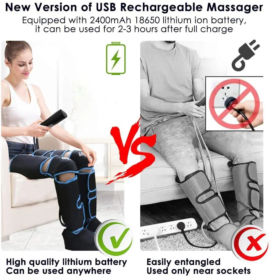 360° Air Pressure Foot and Leg Massager – Promotes Circulation and Muscle Relaxation