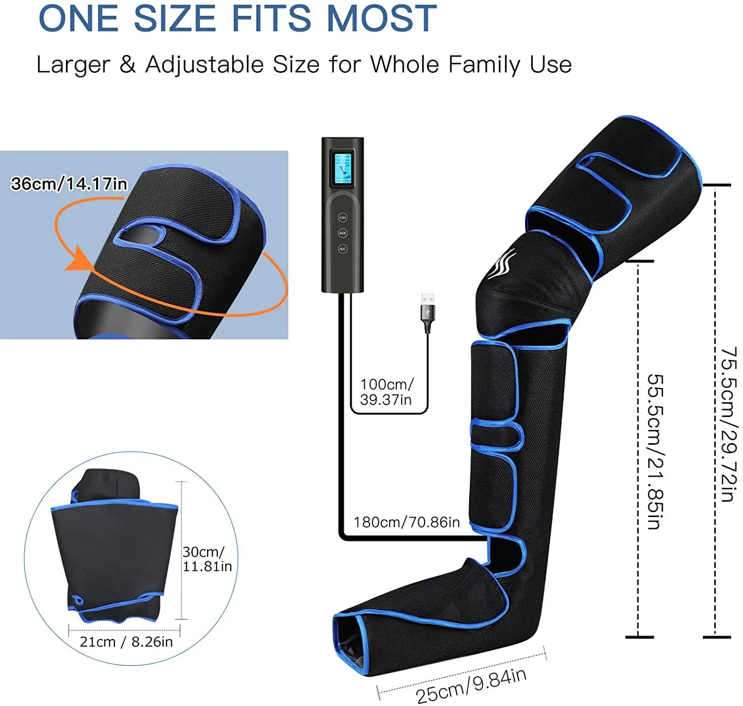 360° Air Pressure Foot and Leg Massager – Promotes Circulation and Muscle Relaxation