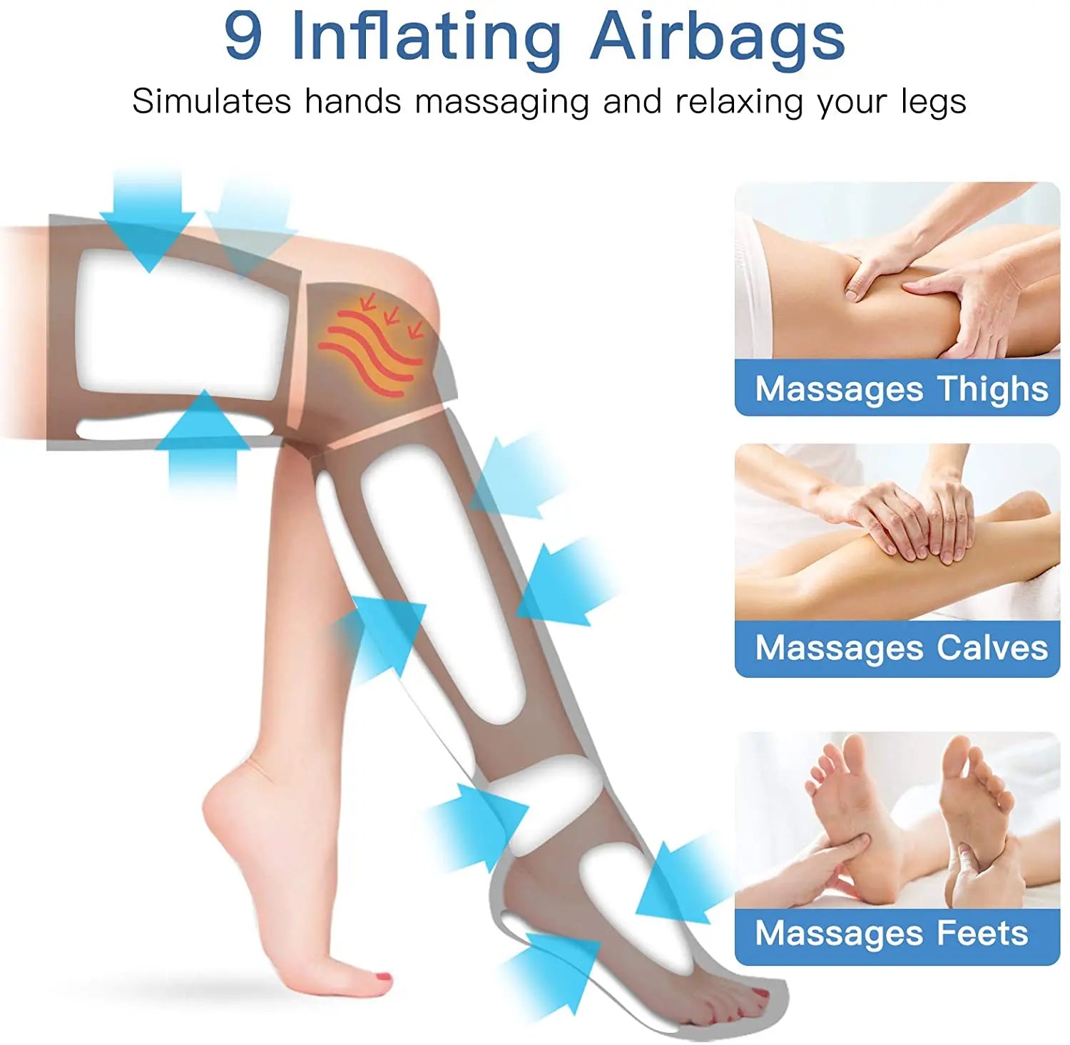 360° Air Pressure Foot and Leg Massager – Promotes Circulation and Muscle Relaxation