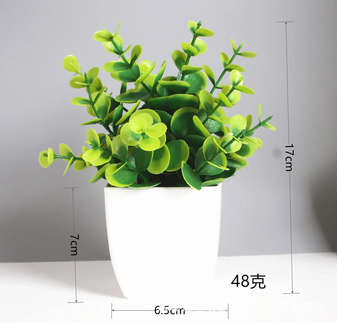 Artificial Bonsai Eucalyptus Plant – Potted Home Decor