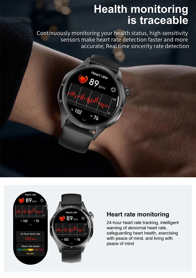 2025 Men's Smart Watch – AMOLED Screen, GPS & Bluetooth Call
