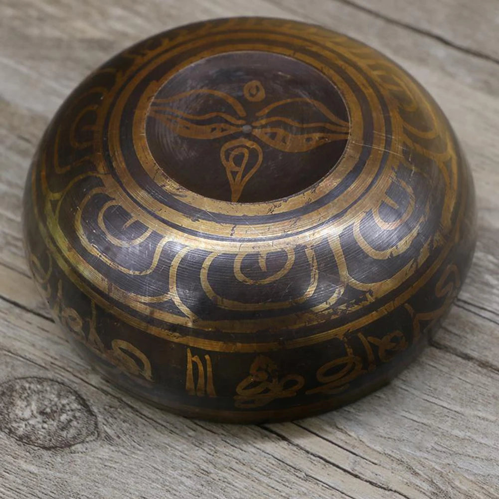 Metal Buddha Singing Bowl with Striker