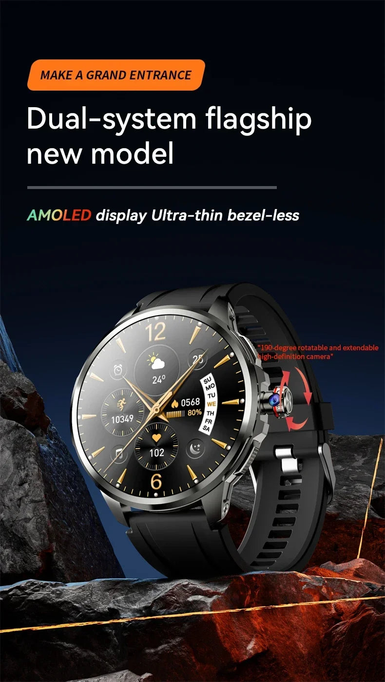 5G/4G All-Network Smartwatch – 1.95" AMOLED, 8GB+128GB, 2100mAh, GPS, Camera