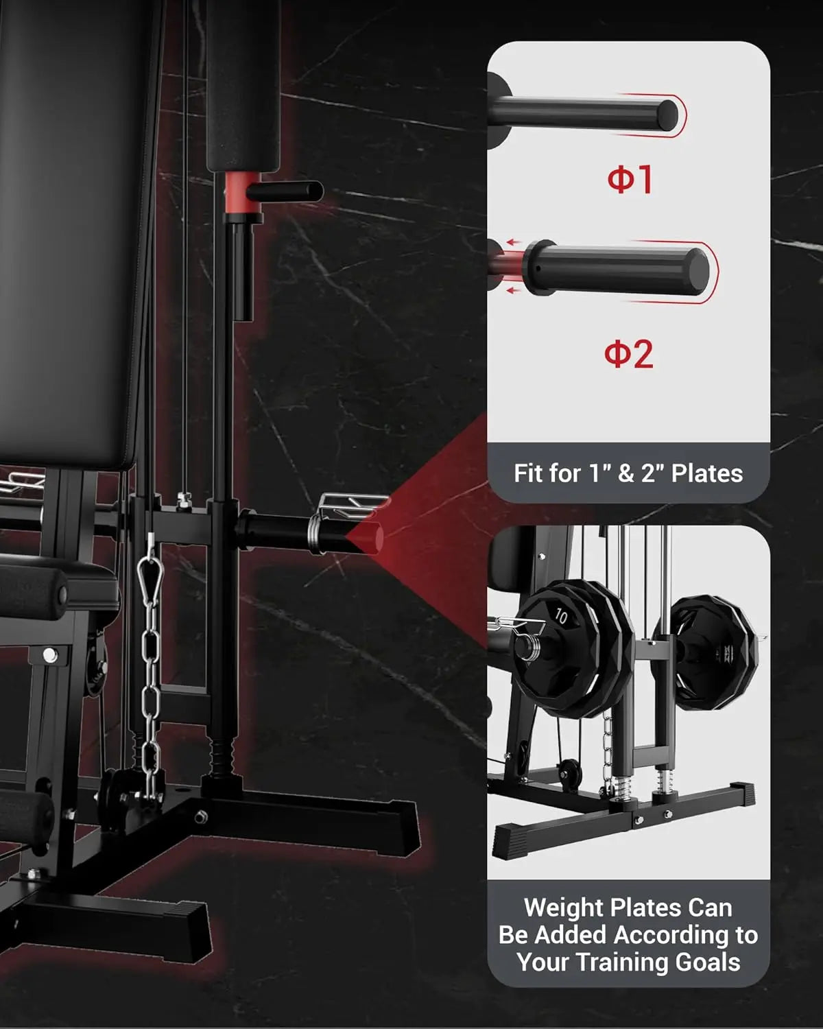 Full Body Home Gym Machine with Pulley & Leg Press