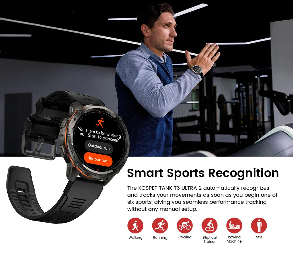 KOSPET TANK T3 Ultra 2 GPS Smartwatch – Rugged & Waterproof