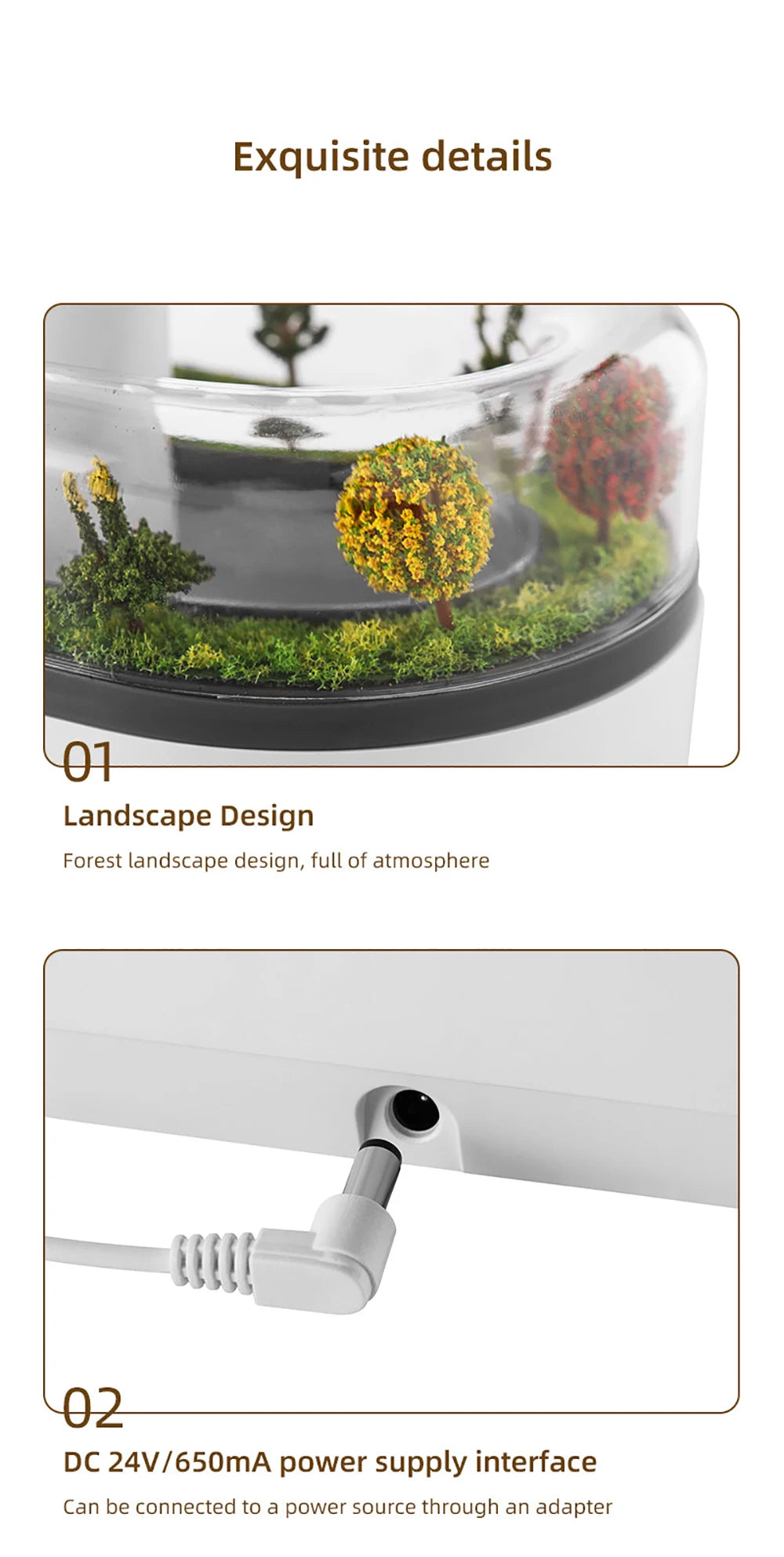 Raindrop Aroma Humidifier with LED Light and White Noise – Ultrasonic Essential Oil Diffuser