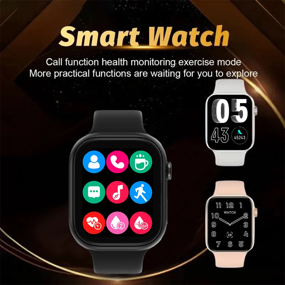 LAXASFIT 2025 Smartwatch – 1.73" Bluetooth Fitness Watch for Men & Women