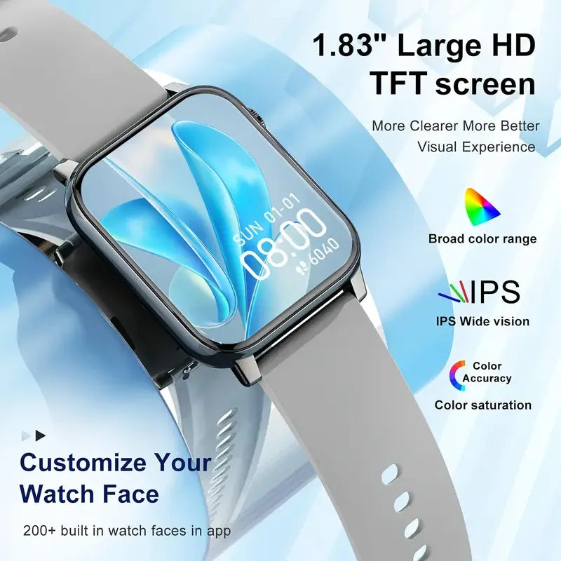 LAXASFIT 1.83″ Smart Watch with Fitness & Health Tracking