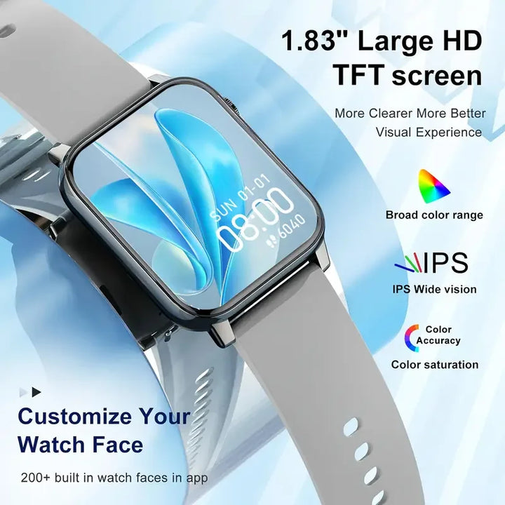LAXASFIT 1.83″ Smart Watch with Fitness & Health Tracking