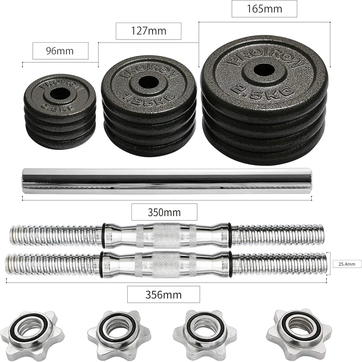 44Lbs Adjustable Cast Iron Dumbbell Barbell Set