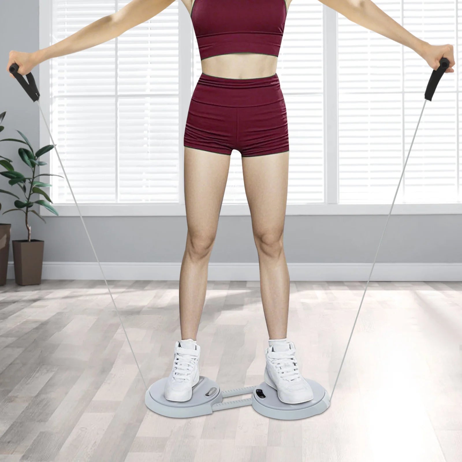 Waist Twisting Ab Exercise Board with Tension Ropes