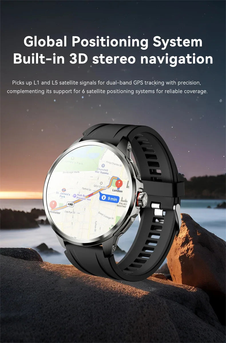 5G/4G Android Smart Watch – 1.95" AMOLED, 900W Camera, GPS