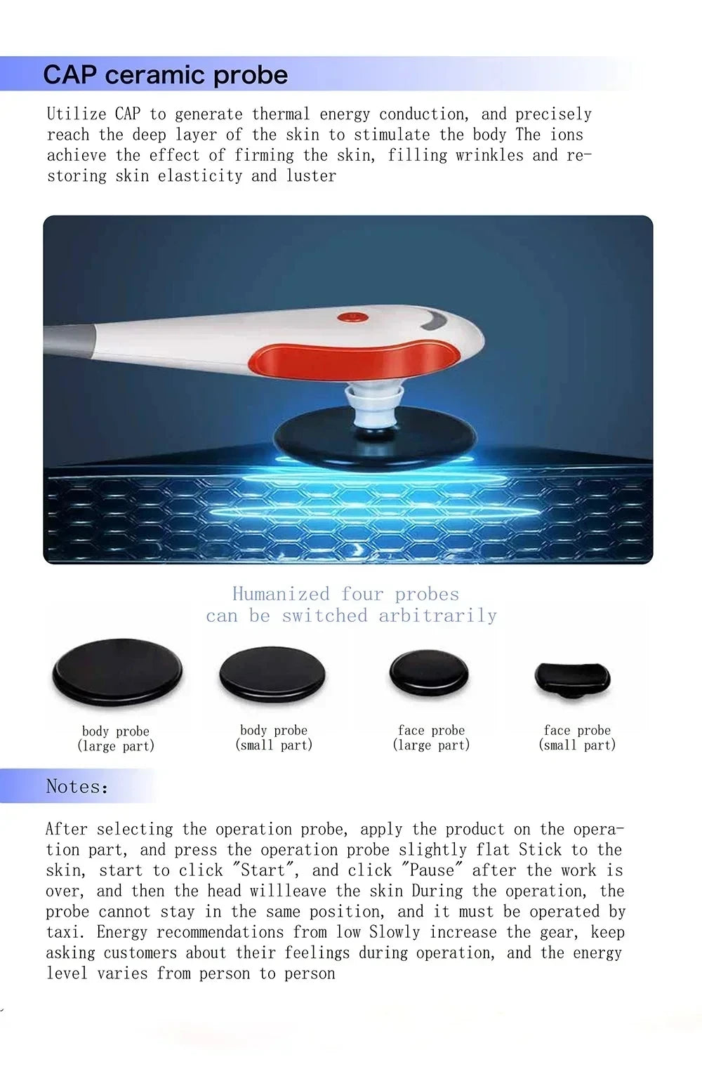 Portable 448kHz RFTecar Therapy Machine – Pain Relief & Skin Tightening