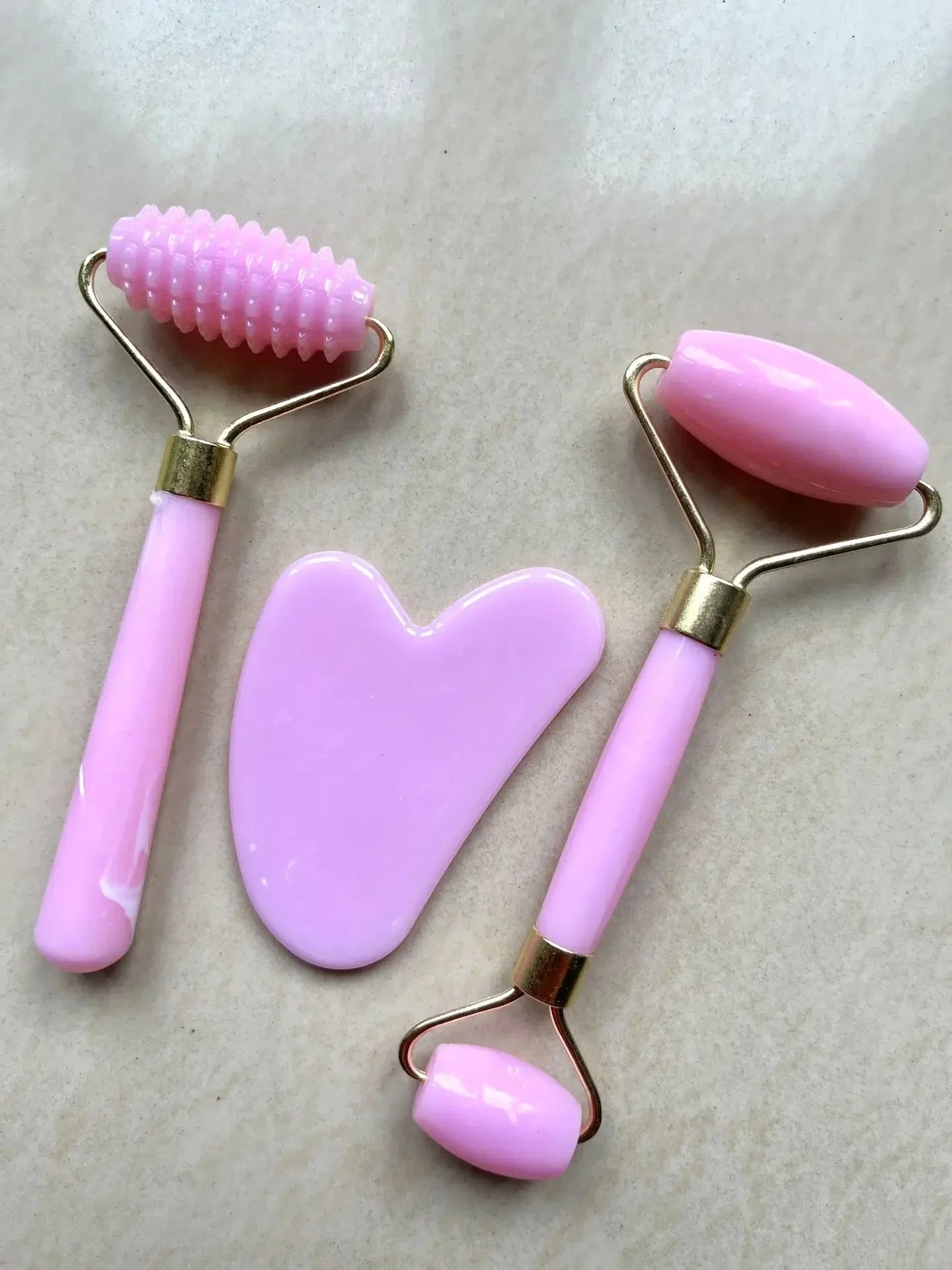 3pcs Resin Face & Body Massage Roller Set