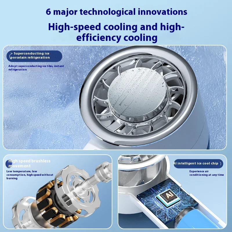 Portable Handheld Turbo Fan – 3-Speed Ice Compress Mini Fan