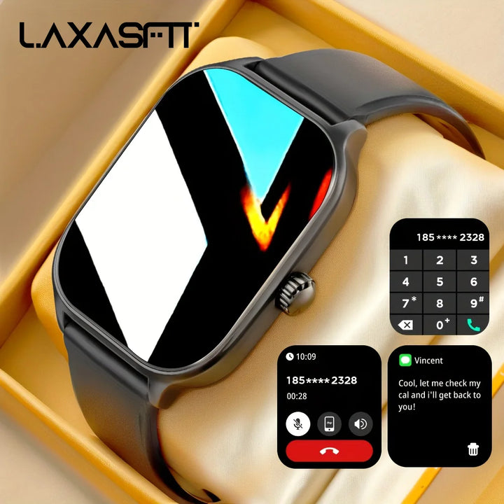 LAXASFIT 2025 H9 Smart Watch – Bluetooth Call Fitness Tracker for Men & Women