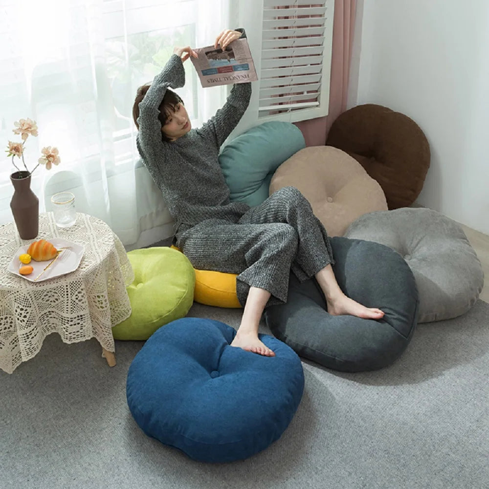 Round Floor Seat Cushion – Solid Color Meditation Pillow
