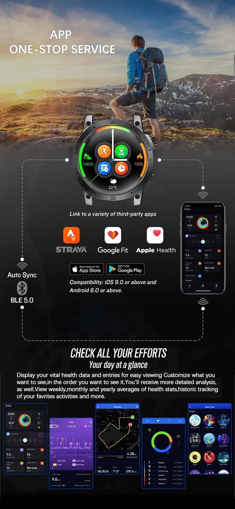 NORTH EDGE 2025 GPS Smartwatch – Sport & Outdoor Watch for Men