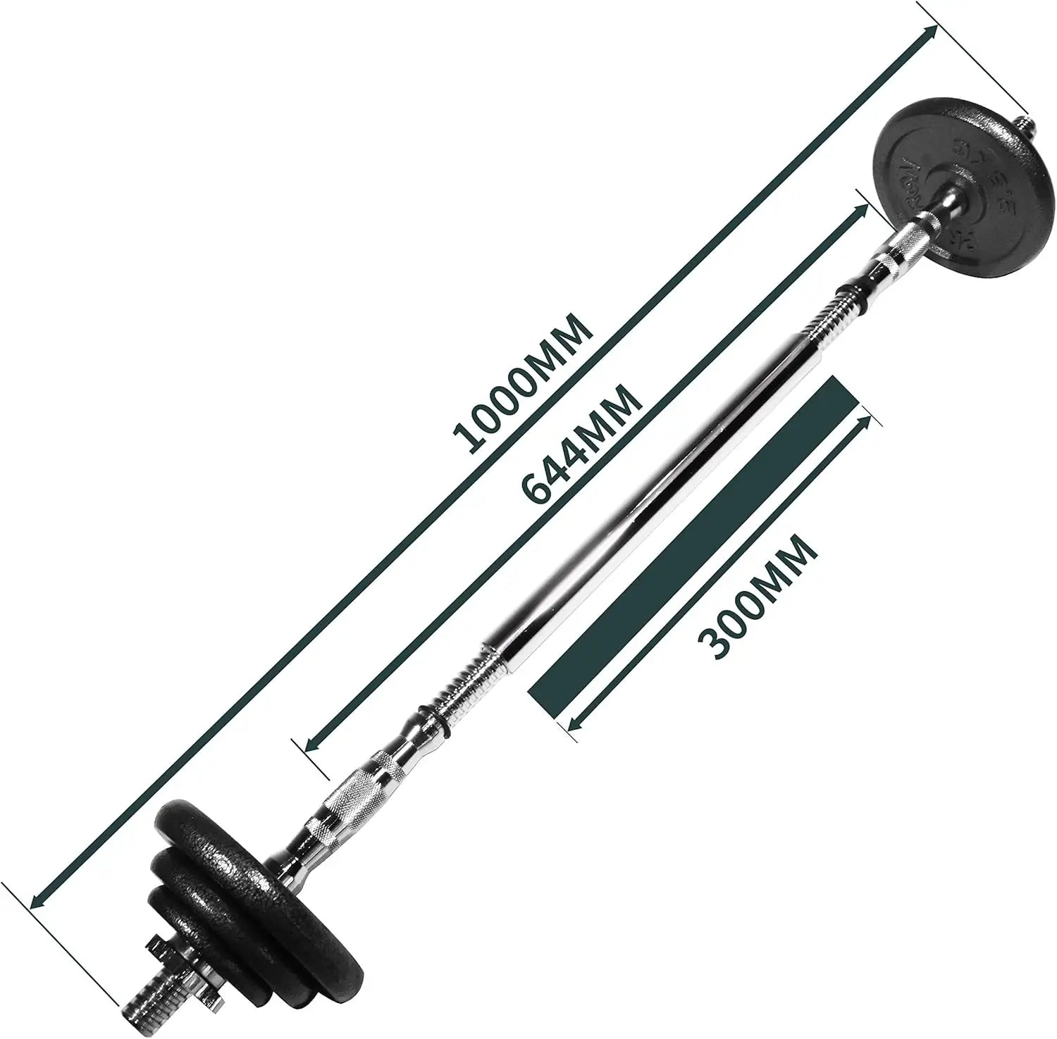 44Lbs Adjustable Cast Iron Dumbbell Barbell Set