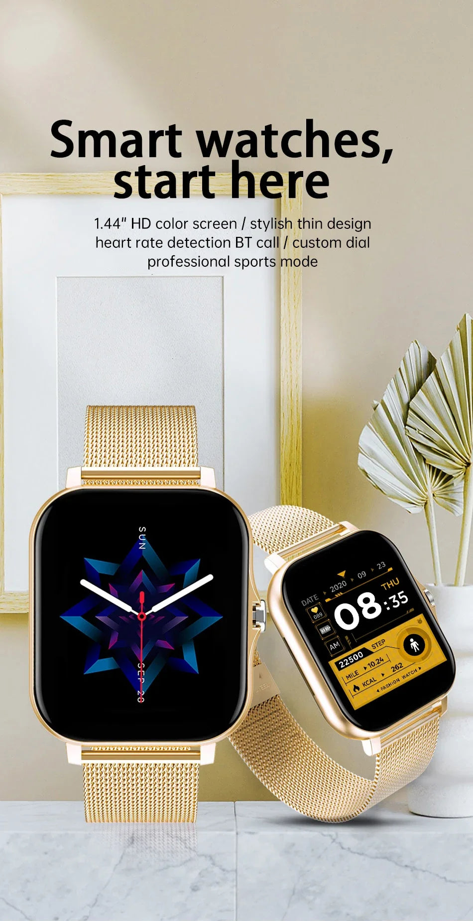 1.44" Smart Watch – Bluetooth Call & Health Monitor