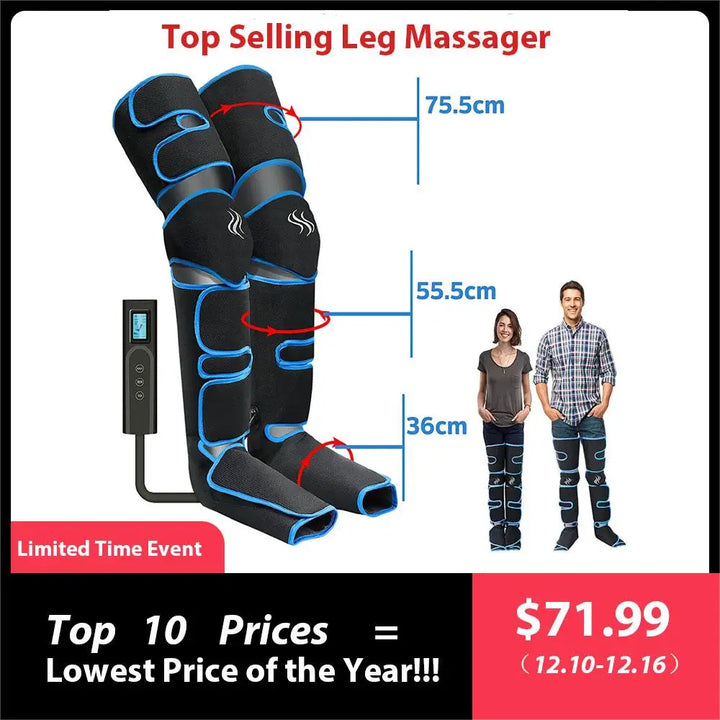 360° Air Pressure Foot and Leg Massager – Promotes Circulation and Muscle Relaxation
