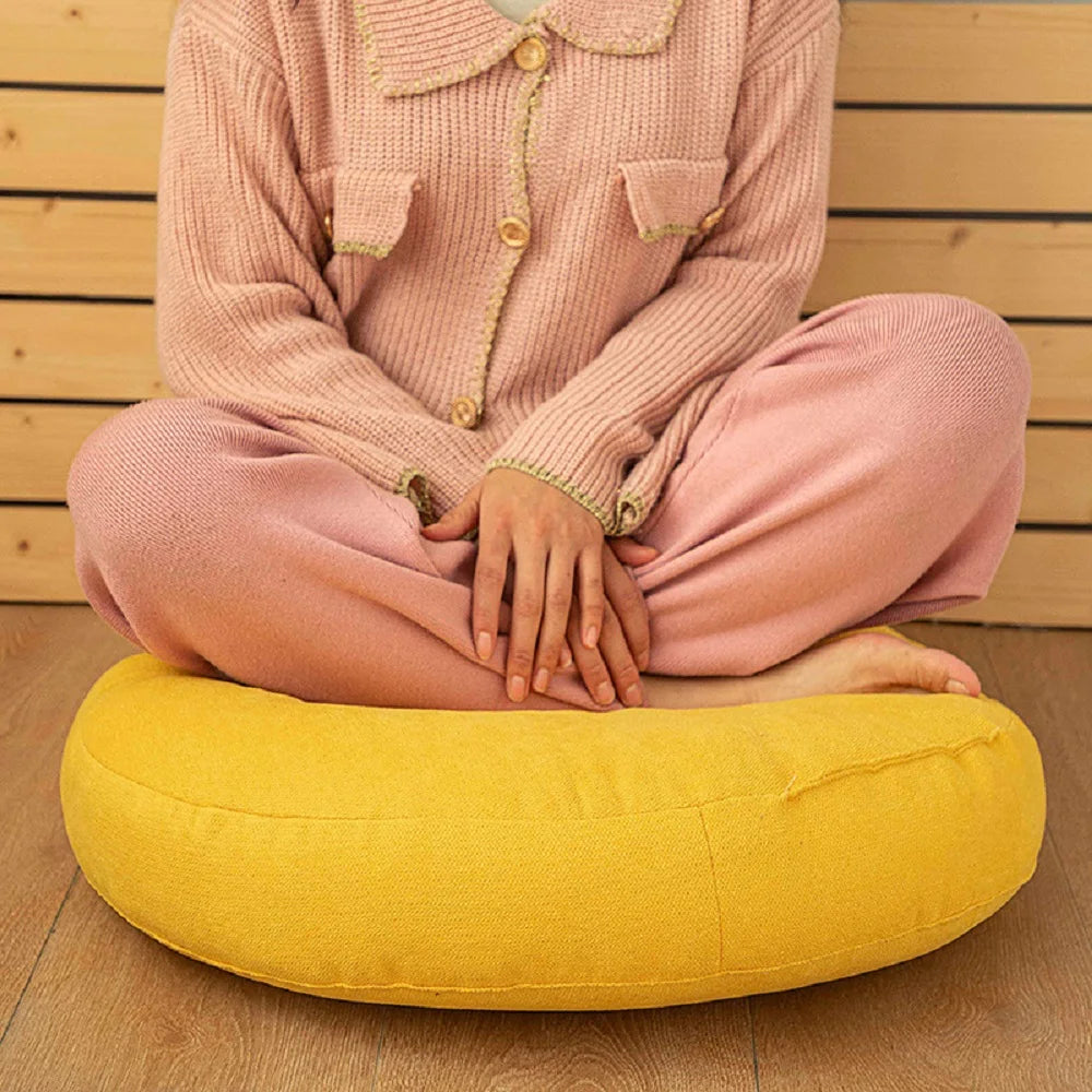 Round Floor Seat Cushion – Solid Color Meditation Pillow