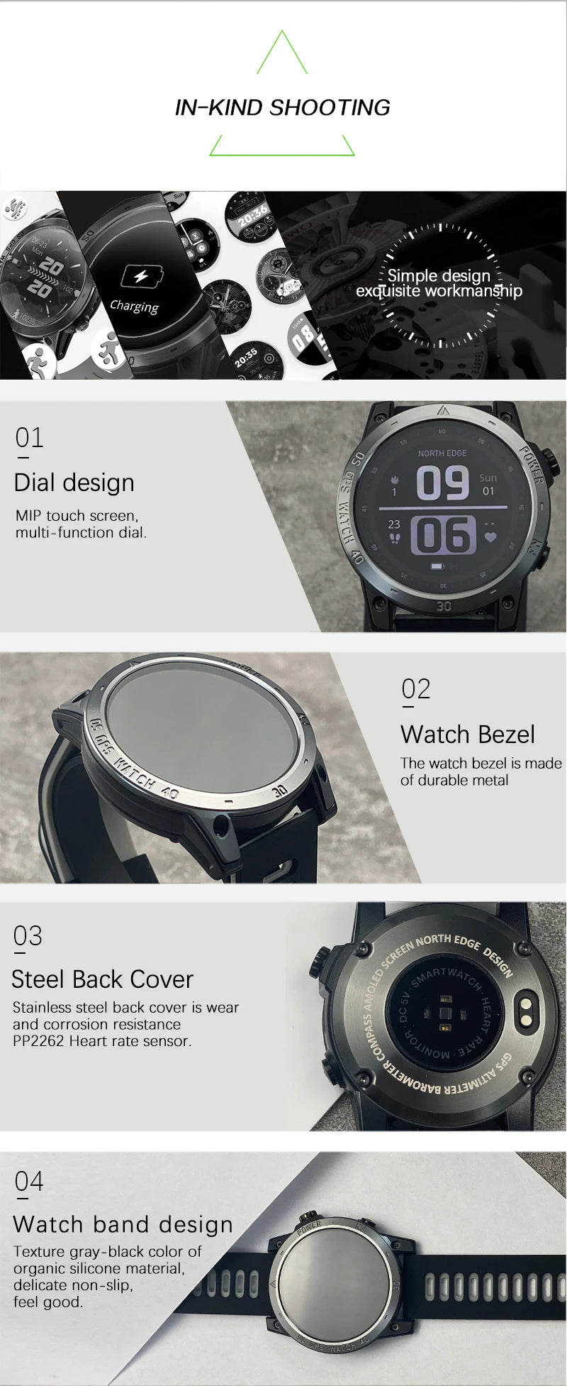NORTH EDGE 2025 GPS Smartwatch – Sport & Outdoor Watch for Men