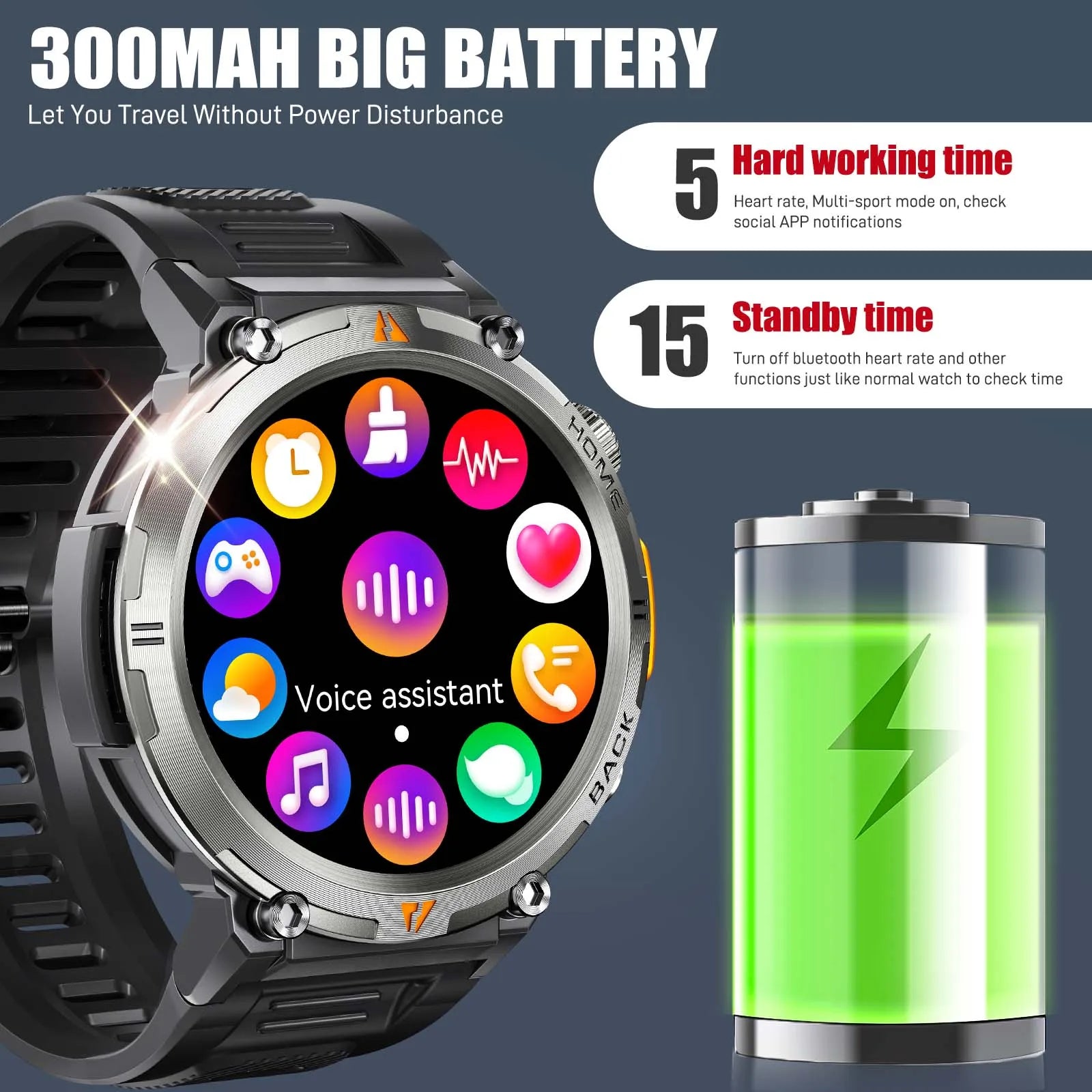 EIGIIS KE3 Smart Watch – 3ATM Waterproof & Bluetooth Call