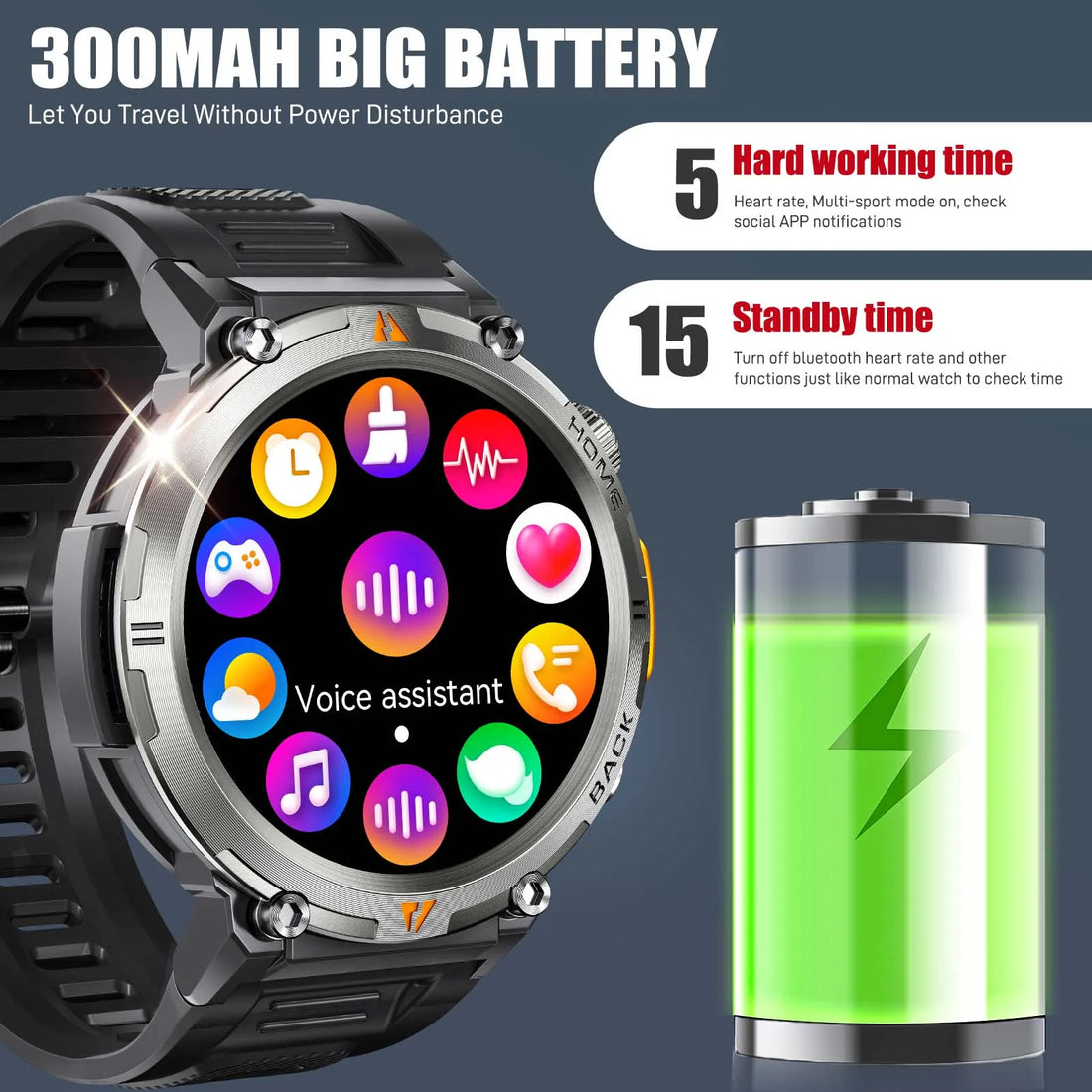 EIGIIS KE3 Smart Watch – 3ATM Waterproof & Bluetooth Call