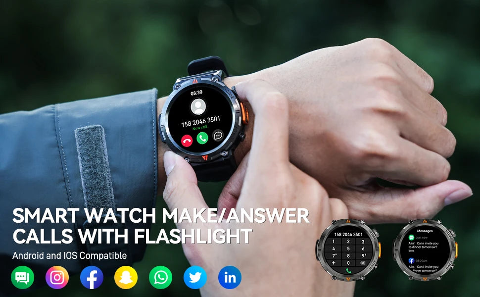 EIGIIS KE3 Smart Watch – 3ATM Waterproof & Bluetooth Call