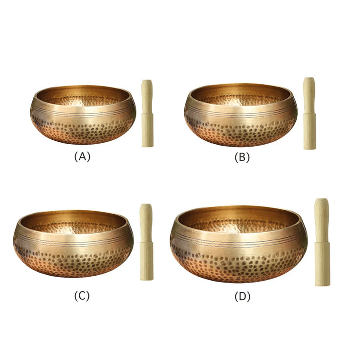 Hand-Carved Tibetan Singing Bowl with Stick