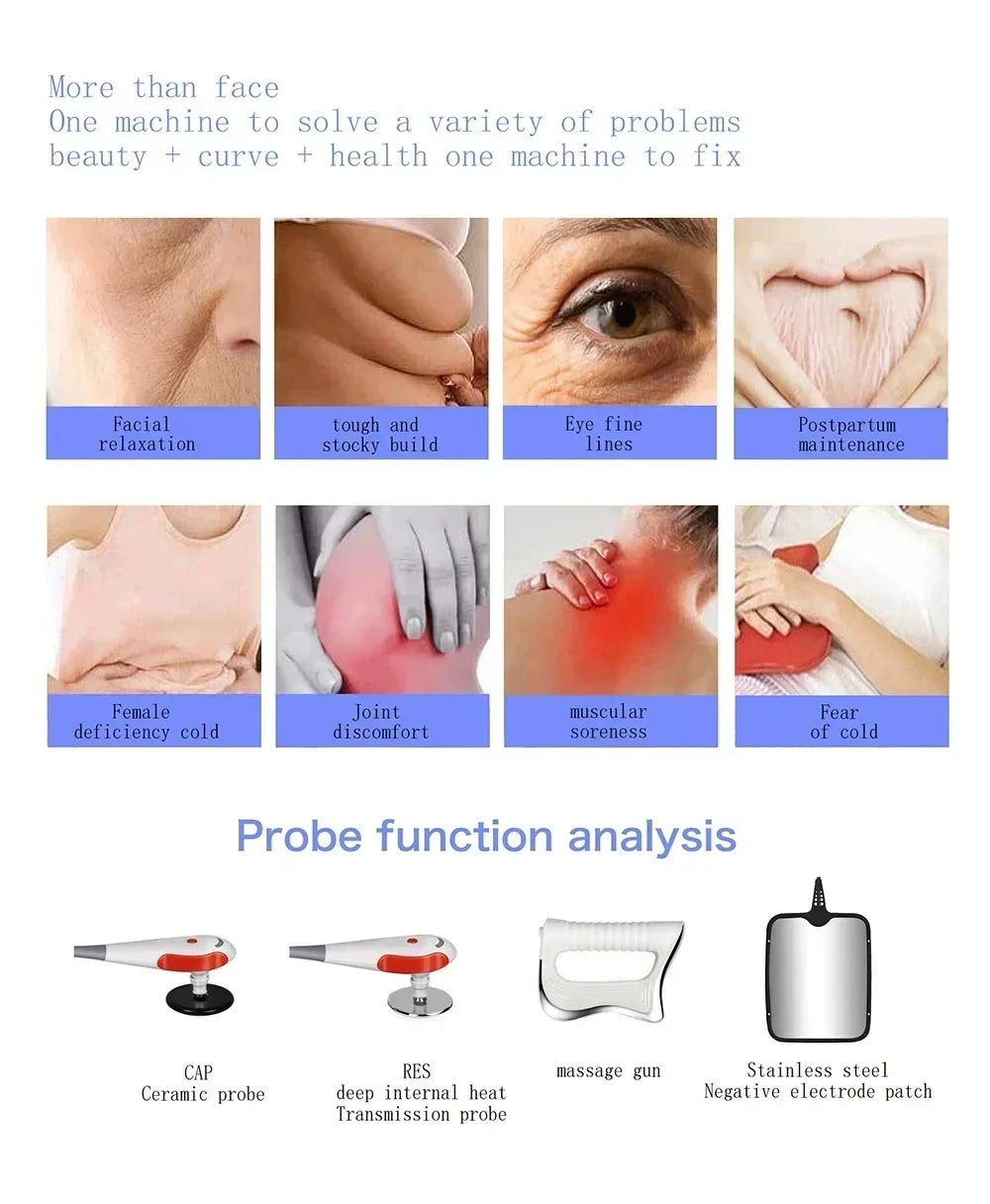 Portable 448kHz RFTecar Therapy Machine – Pain Relief & Skin Tightening