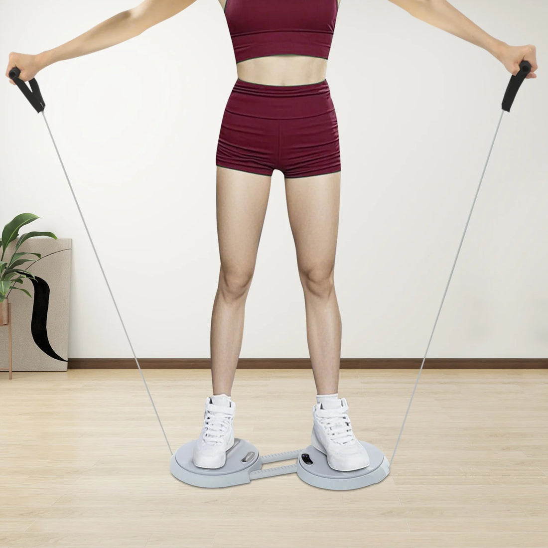 Waist Twisting Ab Exercise Board with Tension Ropes