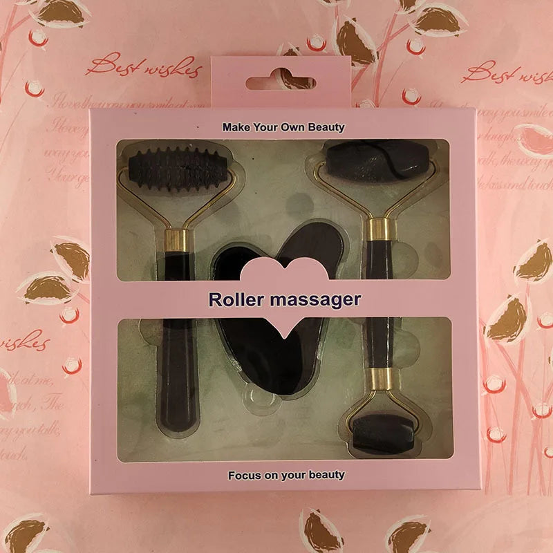3pcs Resin Face & Body Massage Roller Set