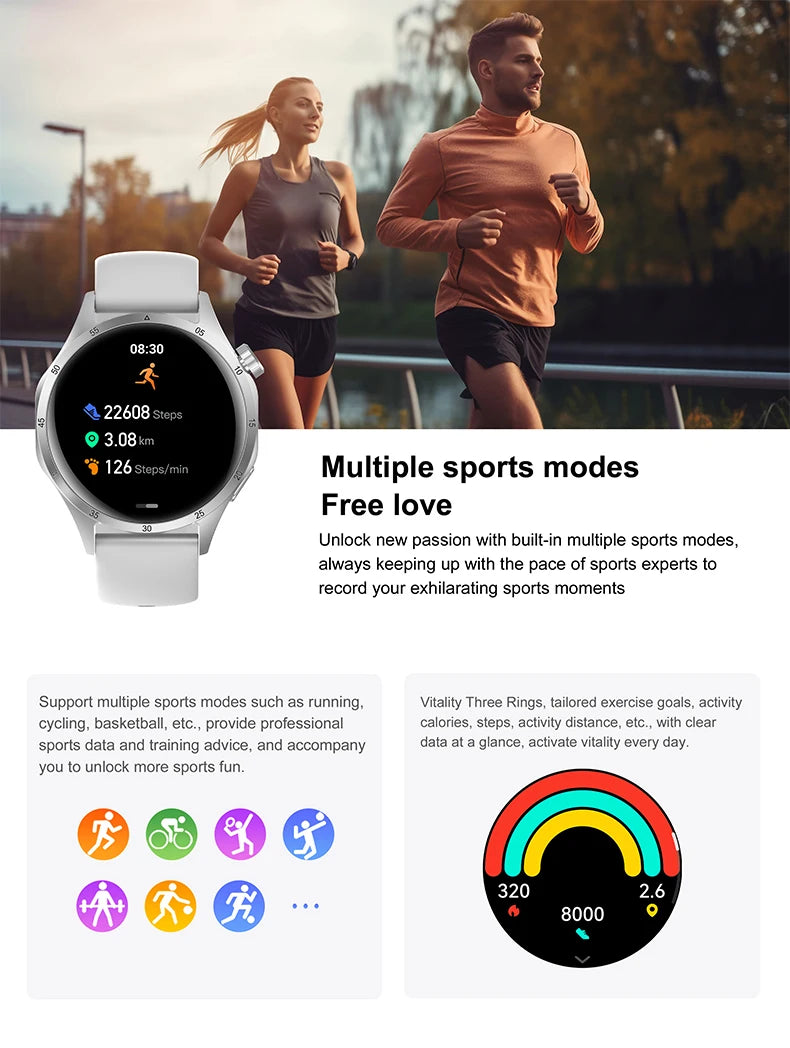 2025 Men's Smart Watch – AMOLED Screen, GPS & Bluetooth Call