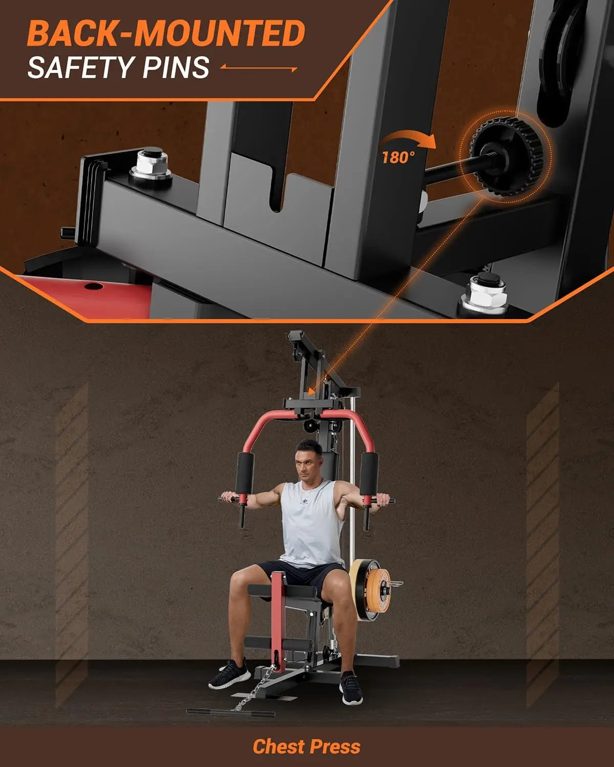 Full Body Home Gym Machine with Pulley & Leg Press