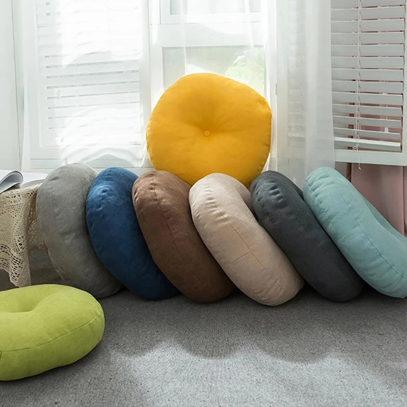 Round Floor Seat Cushion – Solid Color Meditation Pillow