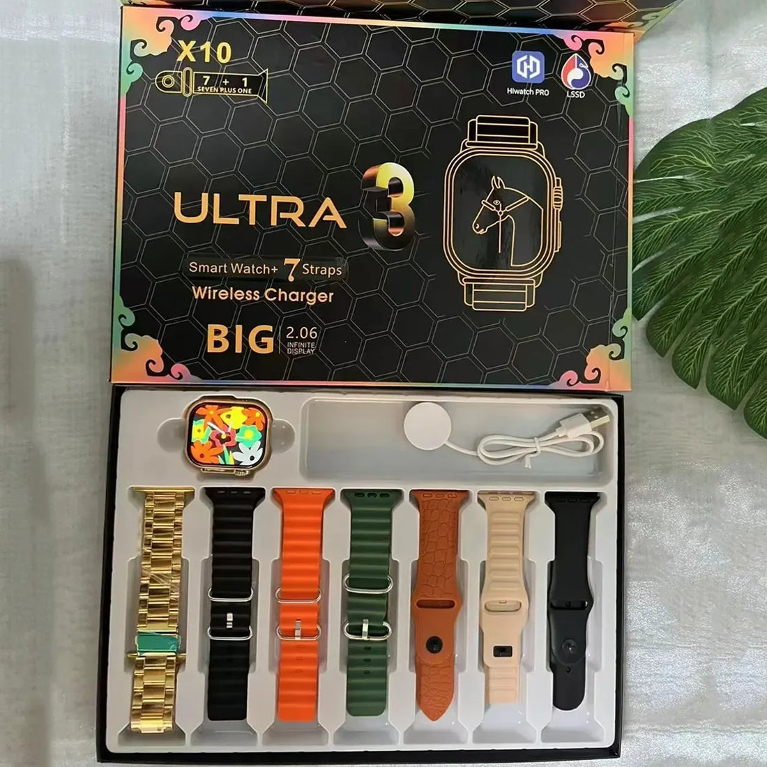 X10 Ultra 3 Smart Watch – 7+1 Sports Modes, Bluetooth Call, DIY Faces, Waterproof