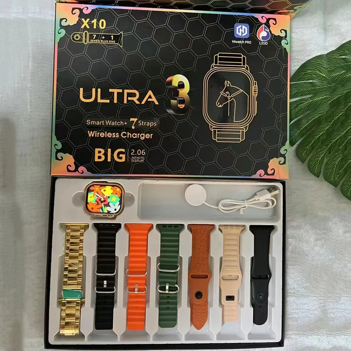 X10 Ultra 3 Smart Watch – 7+1 Sports Modes, Bluetooth Call, DIY Faces, Waterproof
