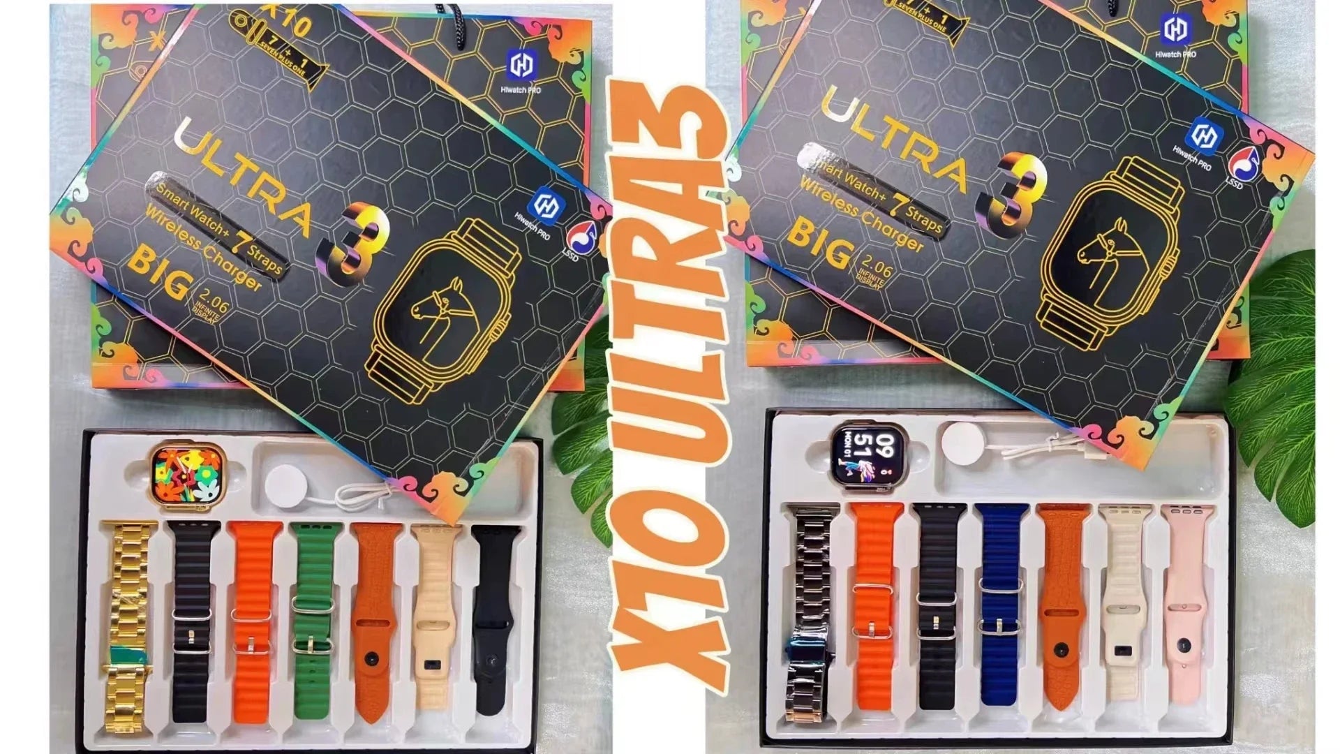 X10 Ultra 3 Smart Watch – 7+1 Sports Modes, Bluetooth Call, DIY Faces, Waterproof